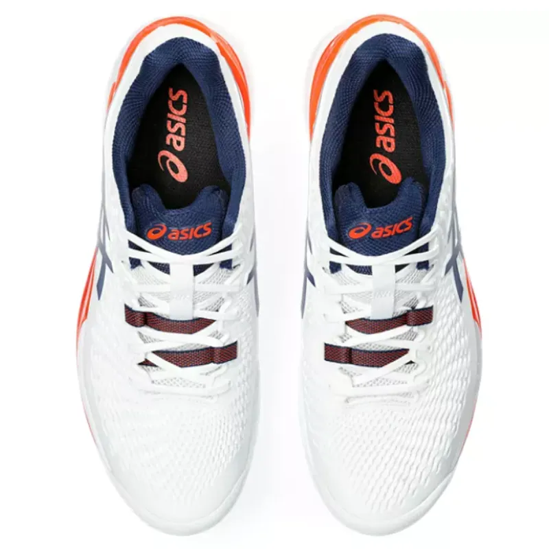 Motion control Good Traction Asics Gel Resolution 9 White Blue Expance Men Tennis Shoes