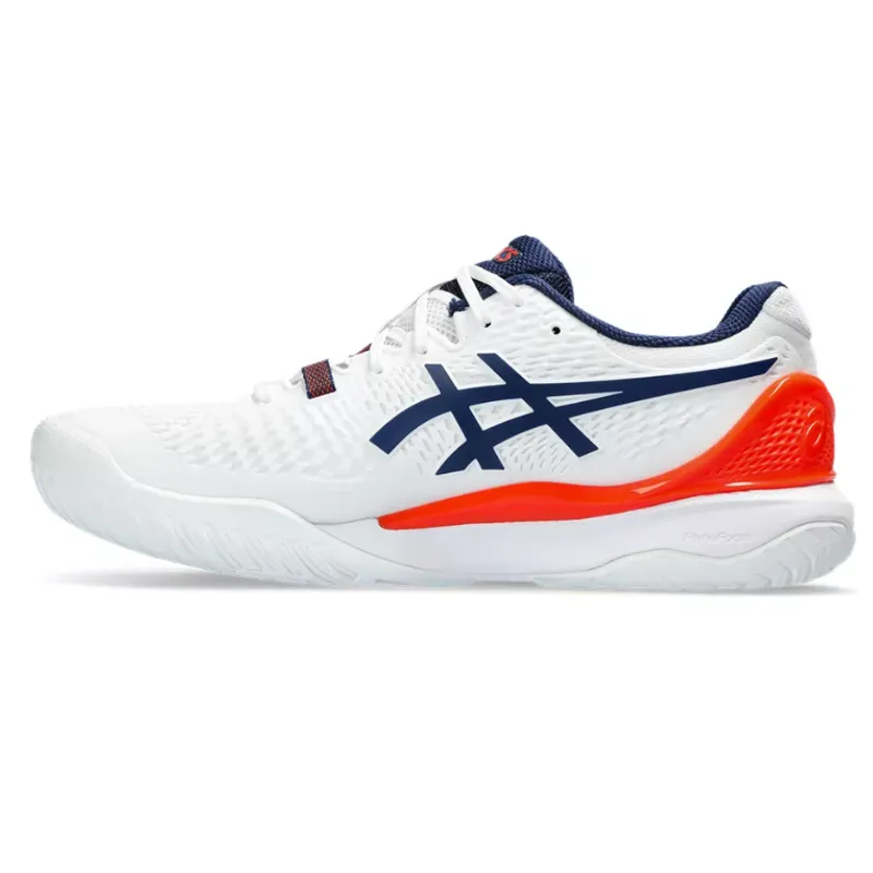 Asics Gel Resolution 9 White Blue Expance Men Tennis Shoes Athletic Design Fashion Edge