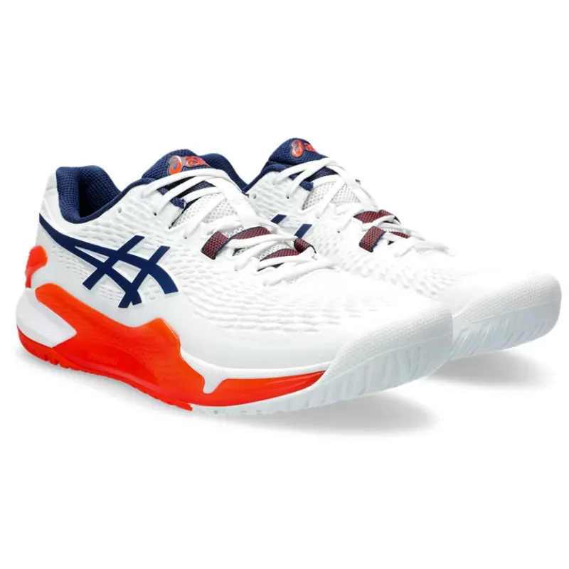 Dynamic Sole Comfort Cushion Asics Gel Resolution 9 White Blue Expance Men Tennis Shoes