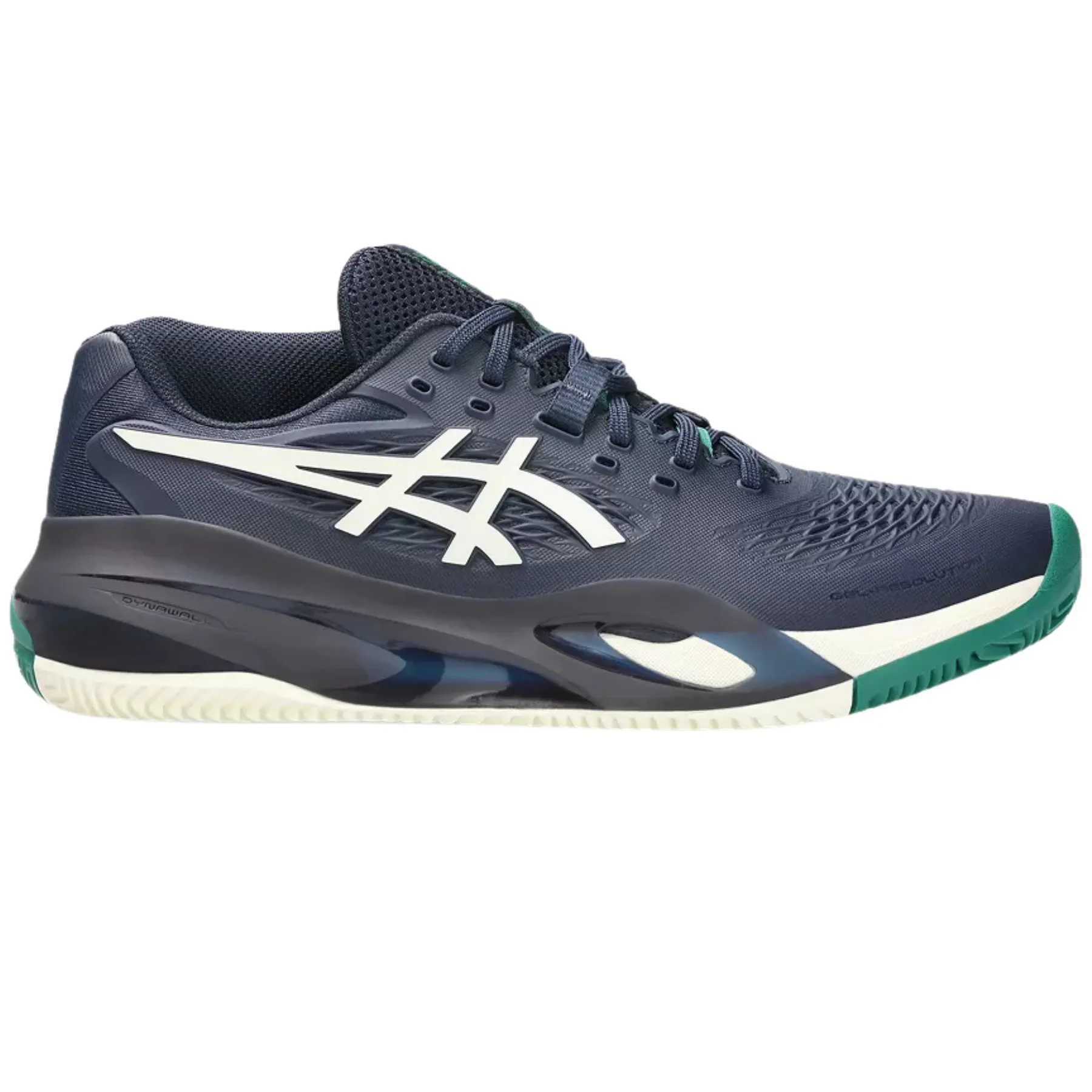 Multi Surface Slip On Style Asics Gel Resolution X Clay Herringbone Mens Tennis Shoes - Midnight/Cream