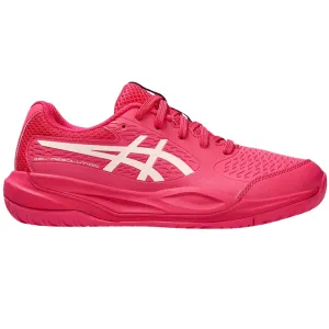 Asics Gel Resolution X Junior Tennis Shoes - Bright Rose/Cream Tread Pattern