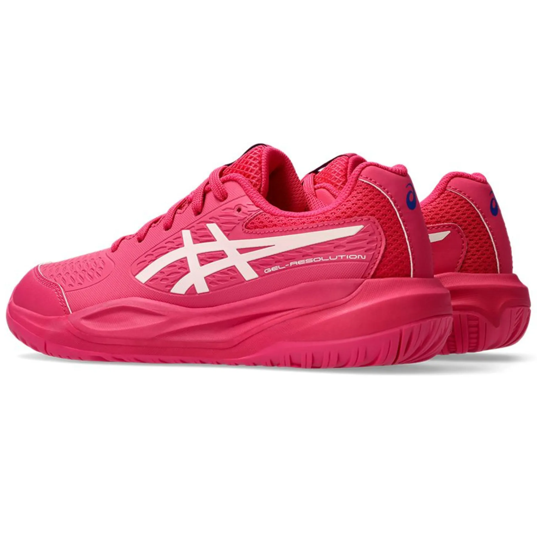 Asics Gel Resolution X Junior Tennis Shoes - Bright Rose/Cream Ankle Ease