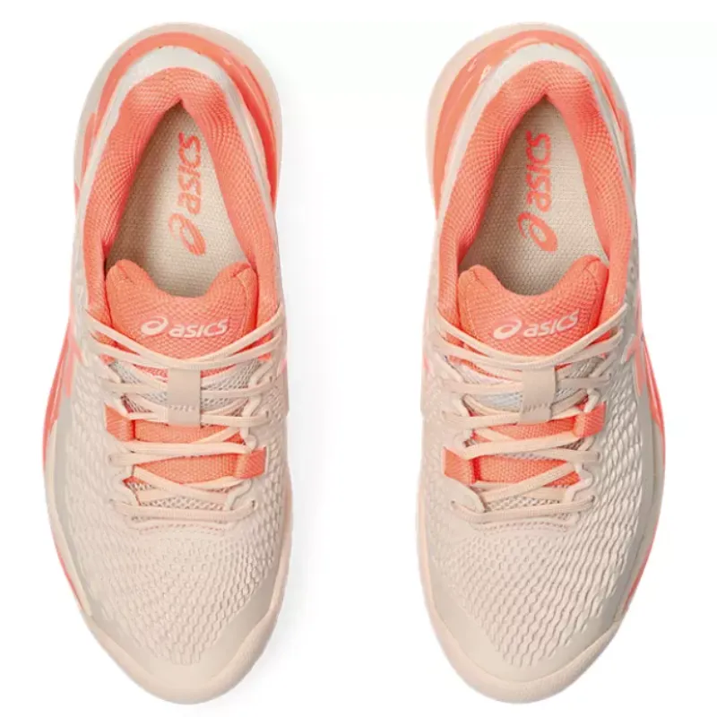 Long Wear All Function Asics Resolution 9 Women Tennis Shoes - Pear Pink/Sun Coral