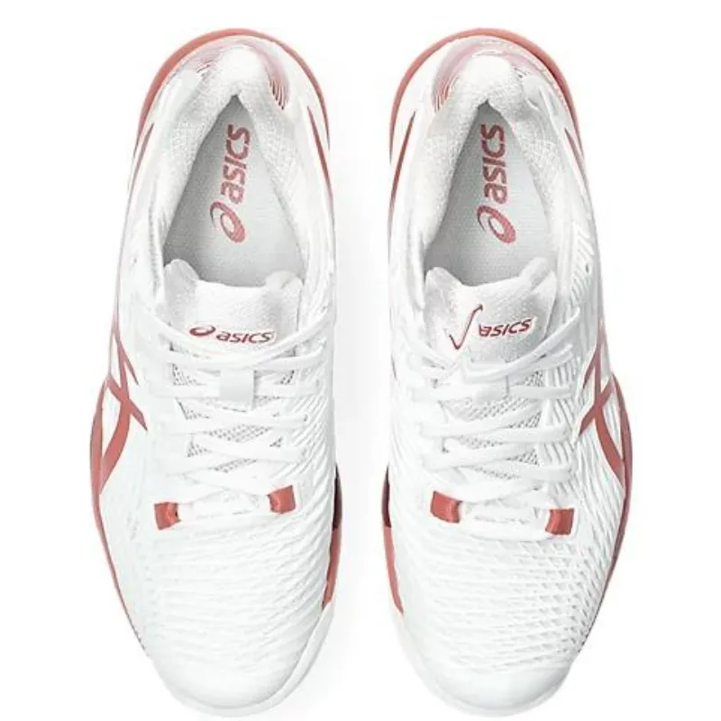 Performance Fit Asics Solution Speed FF 2 White/Light Garnet Womens Tennis Shoes
