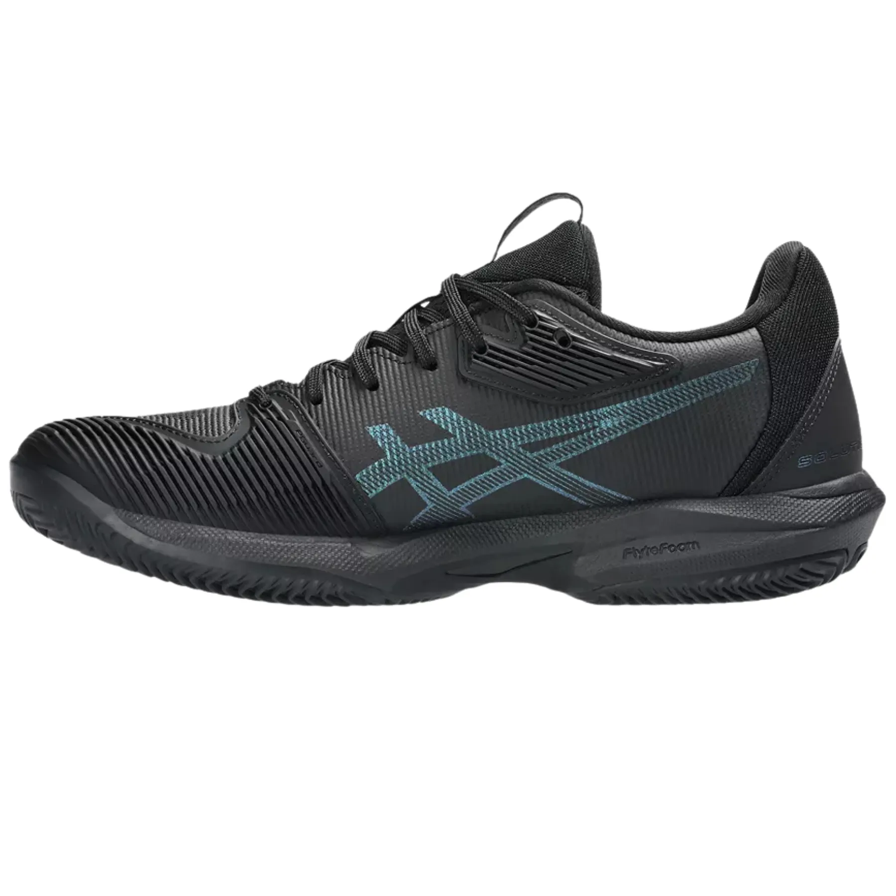 Stable High Quality Asics Solution Speed FF 3 Clay Night Energy Herringbone Womens Tennis Shoes - Black/Prism Blue