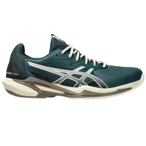Breathable mesh Indoor Asics Solution Speed FF 3 Men Tennis Shoes - Saxon Green/Birch