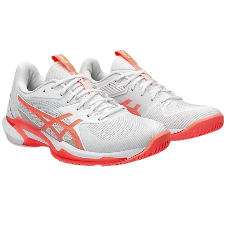 Casual running Asics Solution Speed FF 3 Women's Tennis Shoes - White/Sun Coral