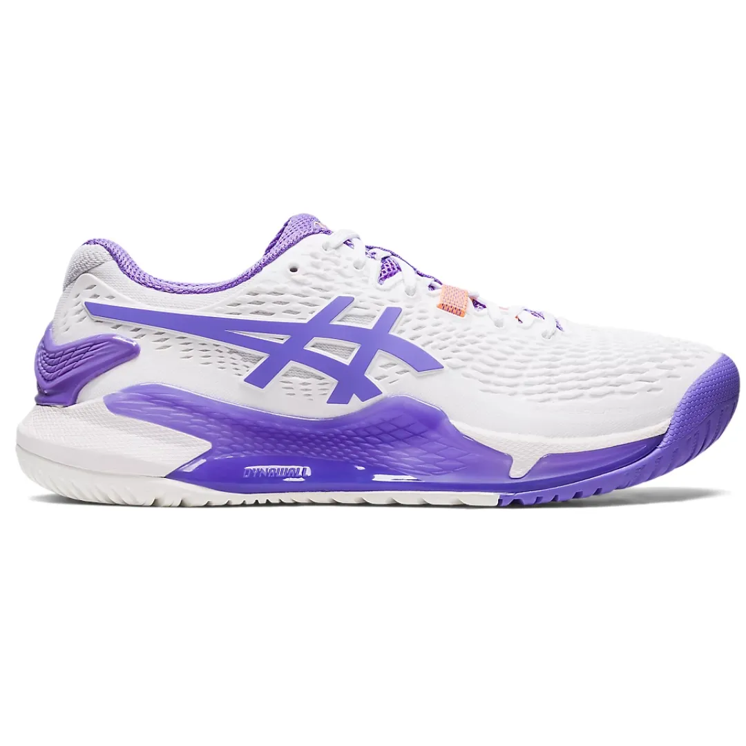 Asics Women Gel Resolution 9 Tennis Shoes - White/Amethyst Strong Stitching Health Seekers