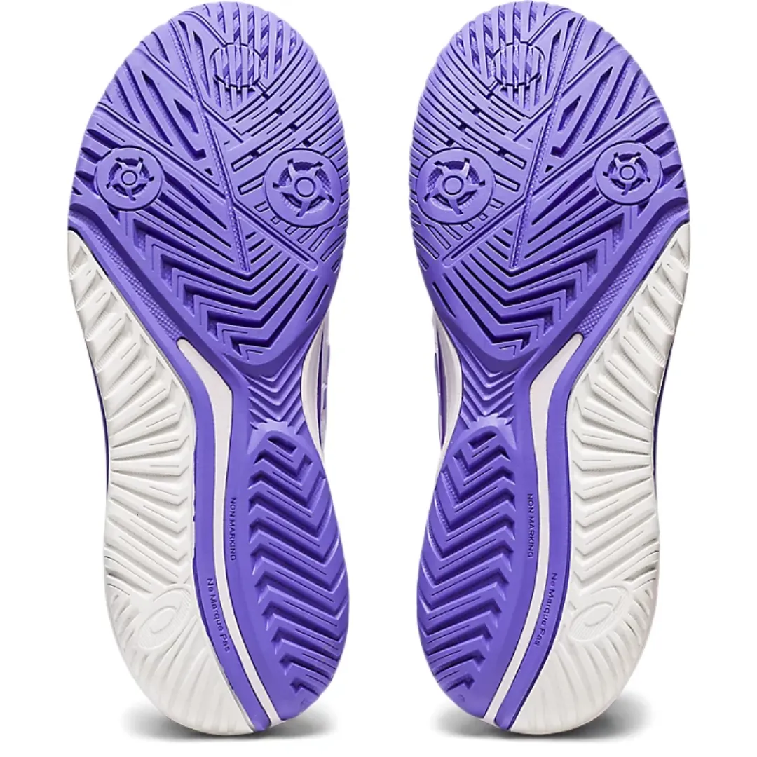 Asics Women Gel Resolution 9 Tennis Shoes - White/Amethyst College students Ventilated Sides