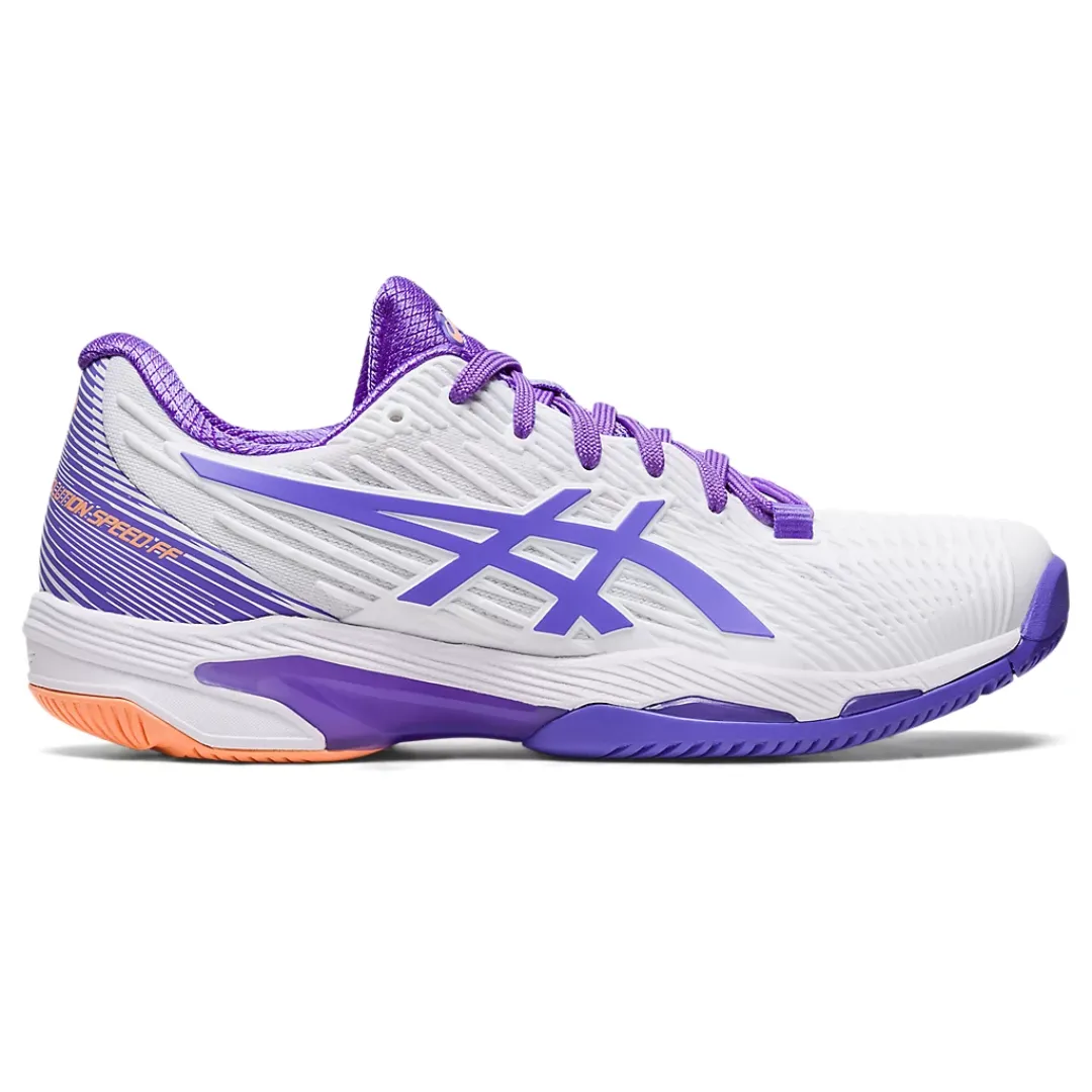 Asics Women Solution Speed FF 2 Tennis Shoes - White/Amethyst Wide toe box Stable Structure