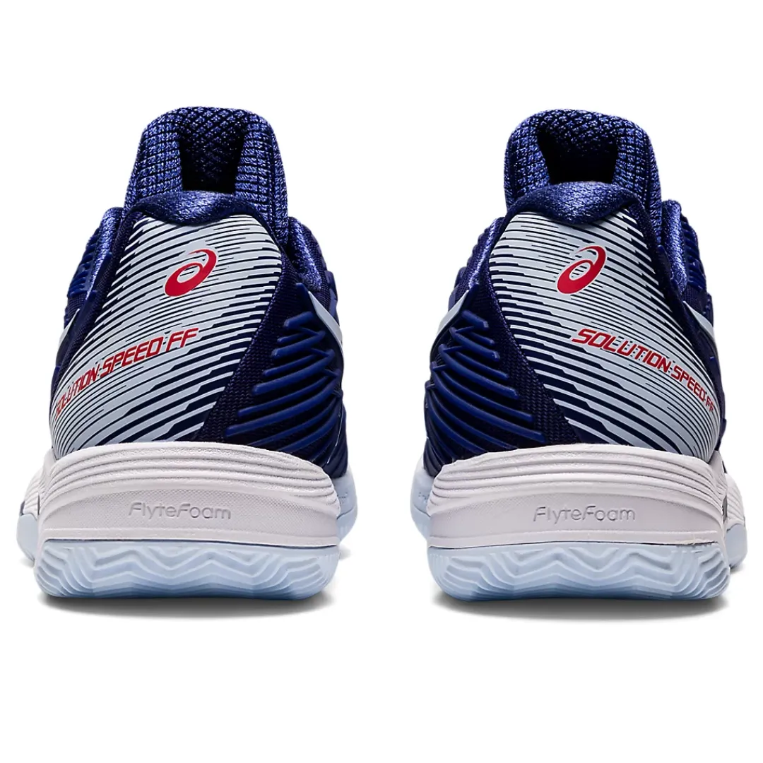 Stretch Fabric Foot Fit Asics Womens Solution Speed FF2 Clay Tennis Shoes - Dive Blue/Soft Sky