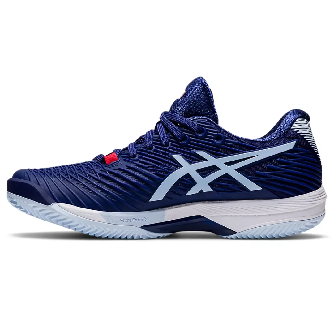 Shock Absorbing Impact Zone Asics Womens Solution Speed FF2 Clay Tennis Shoes - Dive Blue/Soft Sky
