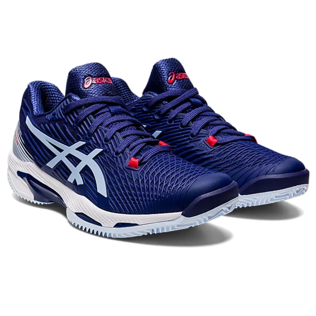 Asics Womens Solution Speed FF2 Clay Tennis Shoes - Dive Blue/Soft Sky Rubber Outsole