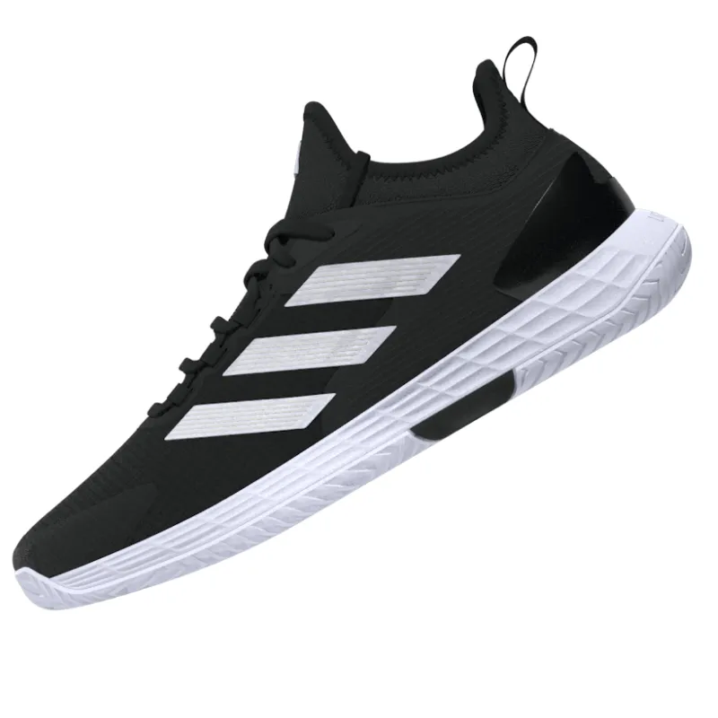 Adidas Adizero Ubersonic 4.1 Mens Tennis Shoes - Core Black / White / Grey Four Breathable Lining Soft Interior