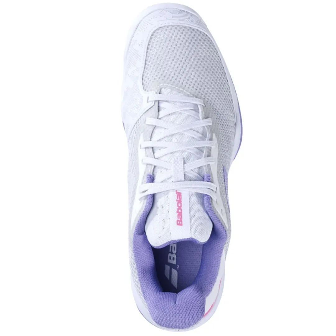 Babolat Jet Tere All Court Women Tennis Shoes - White/Lavender Adaptive Fit Basic Comfort