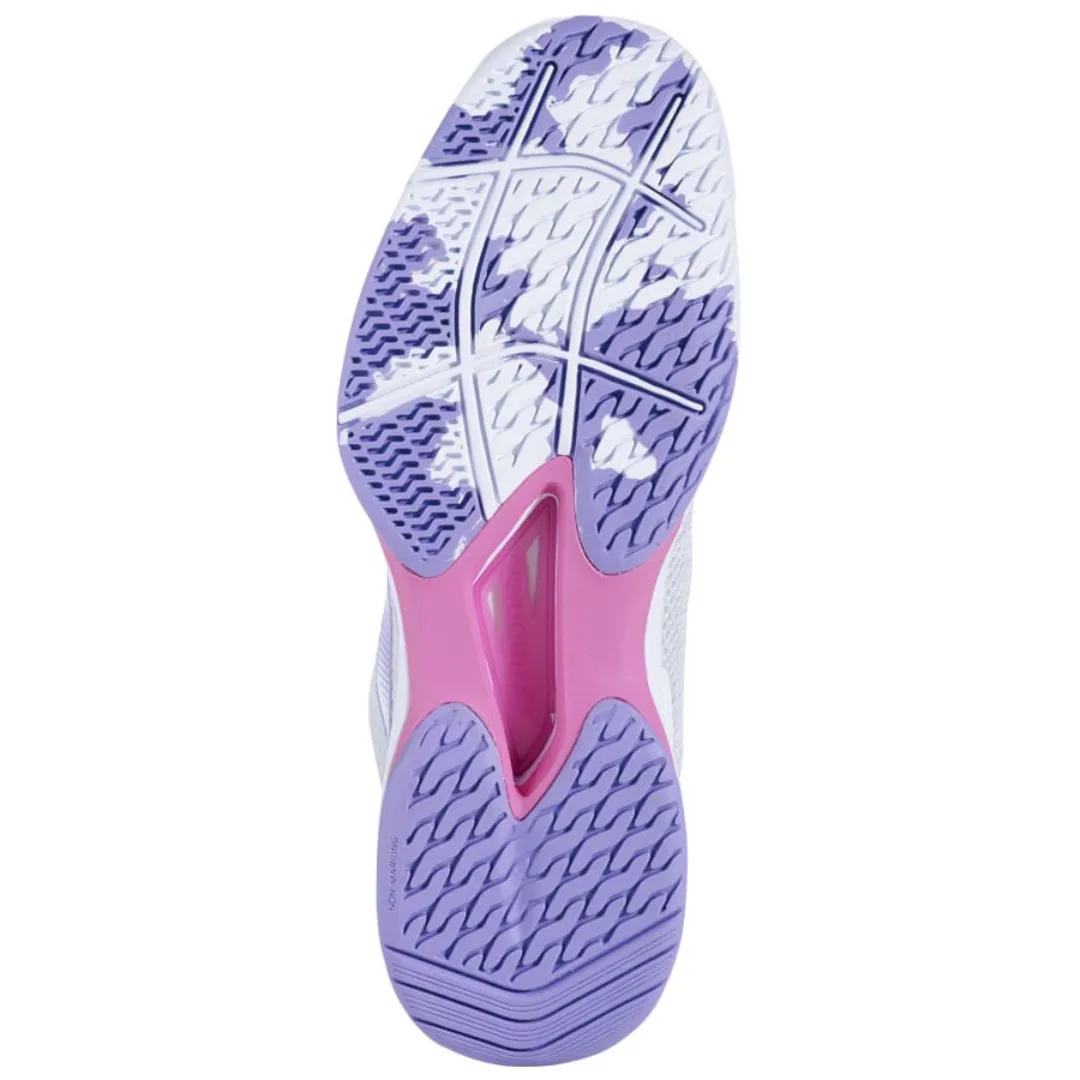 Performance Wear High Schoolers Babolat Jet Tere All Court Women Tennis Shoes - White/Lavender