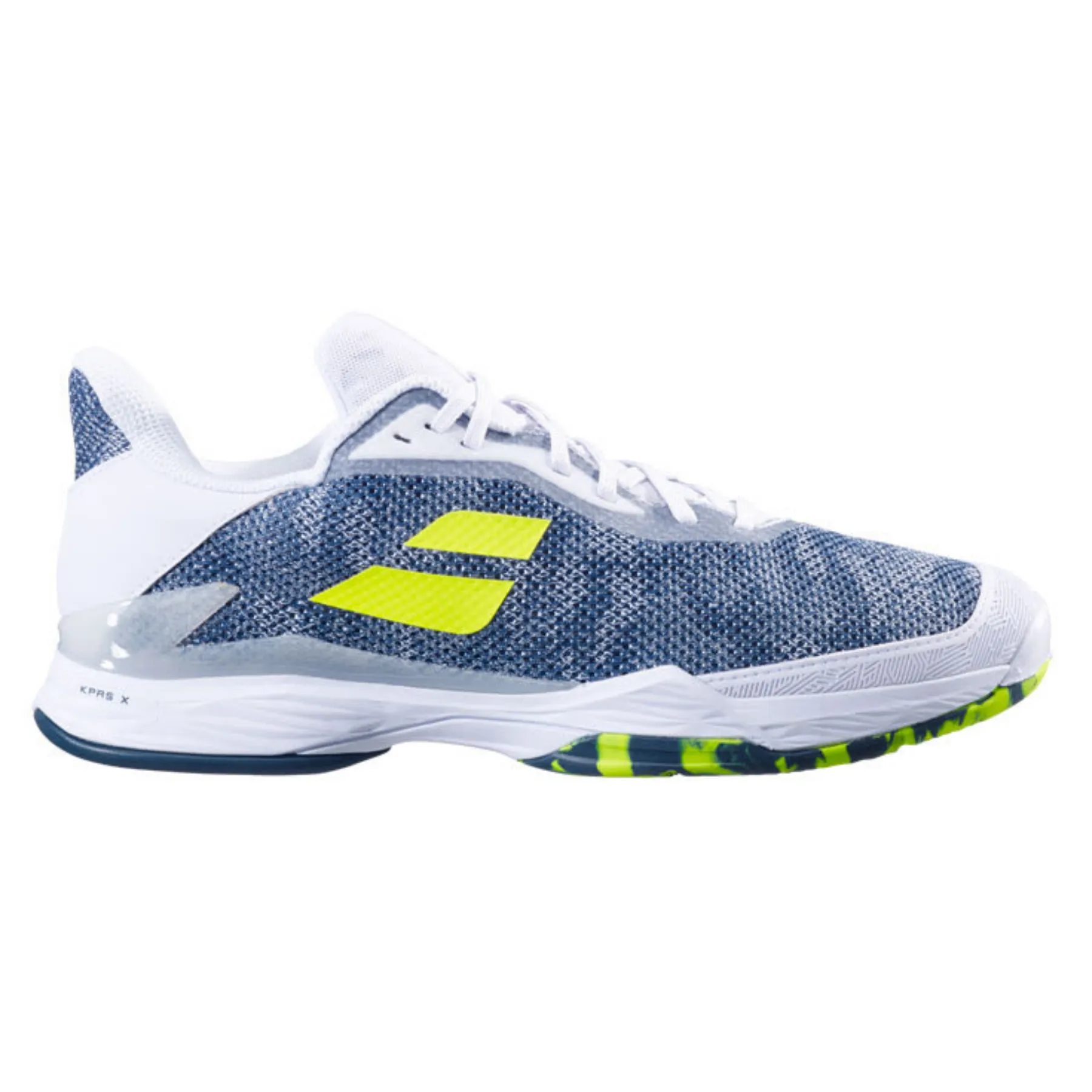 Babolat Jet Tere Clay Men's Tennis Shoes -  White/Dark Blue Soft outsole Foot Support