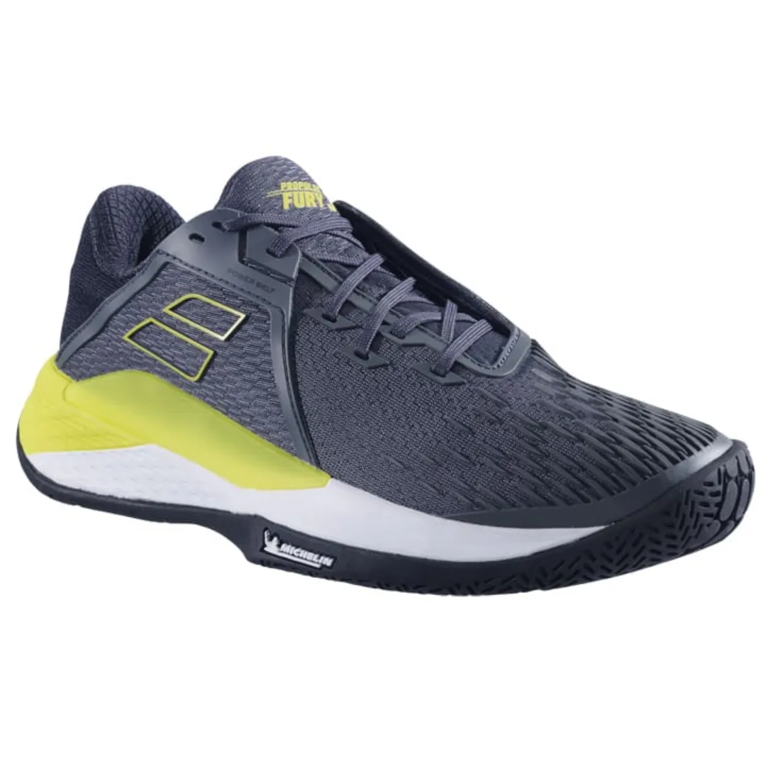 Durable Build Foot Motion Babolat Propulse Fury 3 All Court Men Tennis Shoes - Grey/Aero