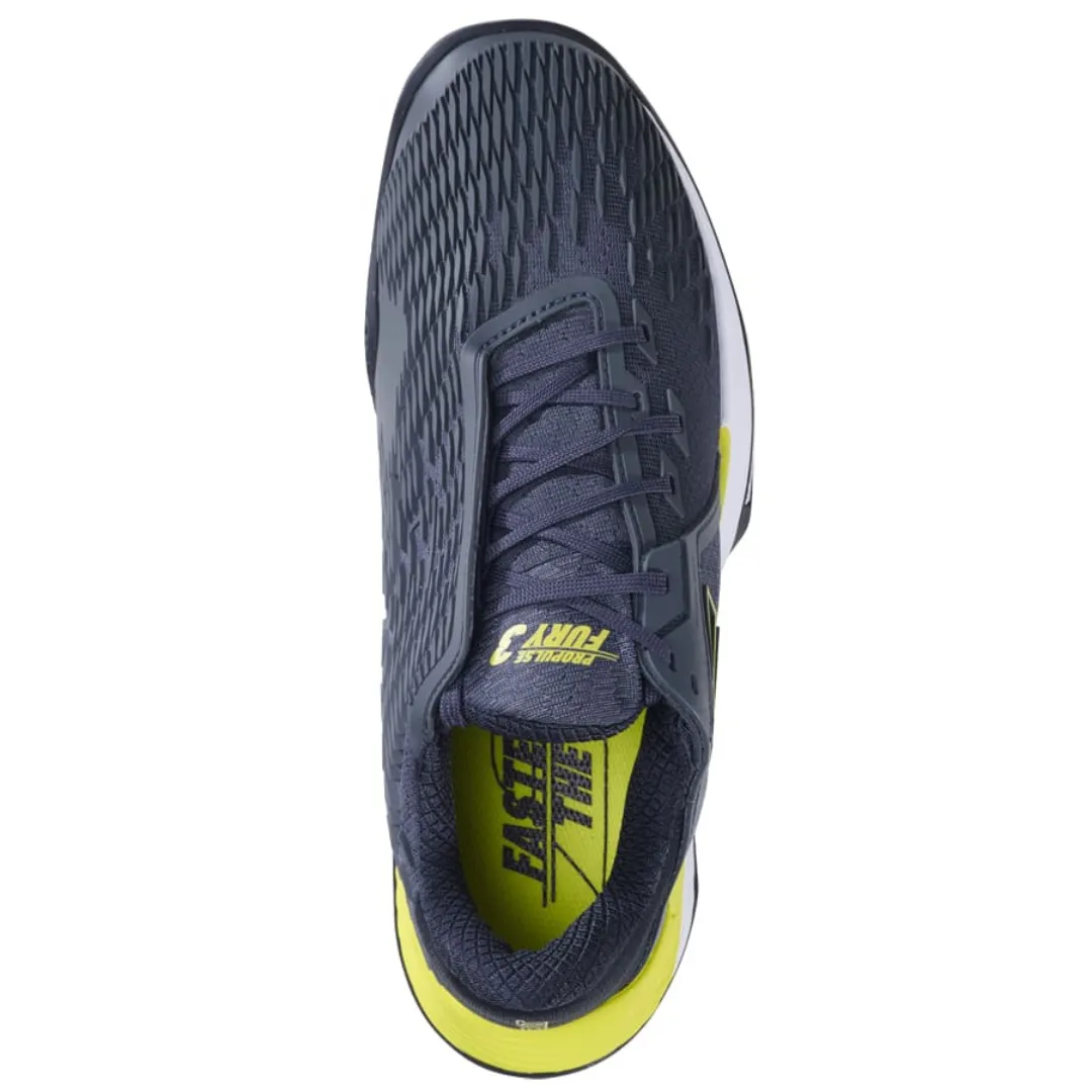 Memory Foam Babolat Propulse Fury 3 Clay Men Tennis Shoes - Grey/Aero