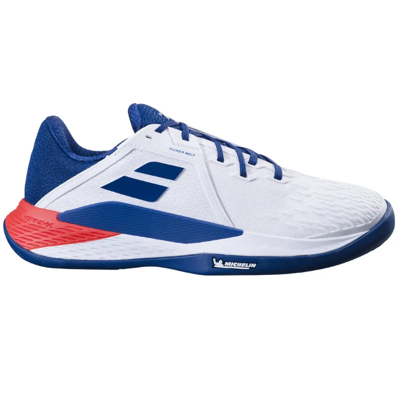 Babolat Propulse Fury 3 Clay Mens Tennis Shoes - White/Estate Blue Fashion Edge
