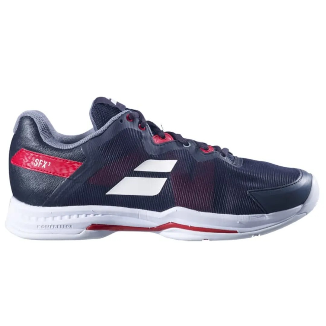 streamlined look City Runners Babolat SFX All Court Men Tennis Shoes - Black/Poppy Red