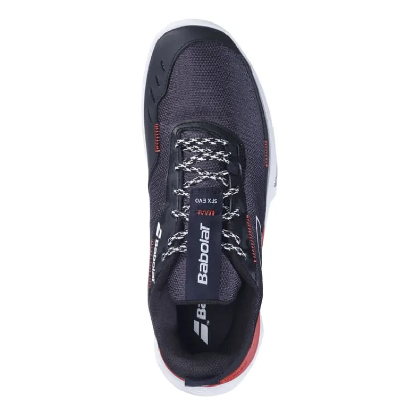 Breathable Upper Babolat  SFX Evo Clay Men  Tennis Shoes - Black/Fiesta Red