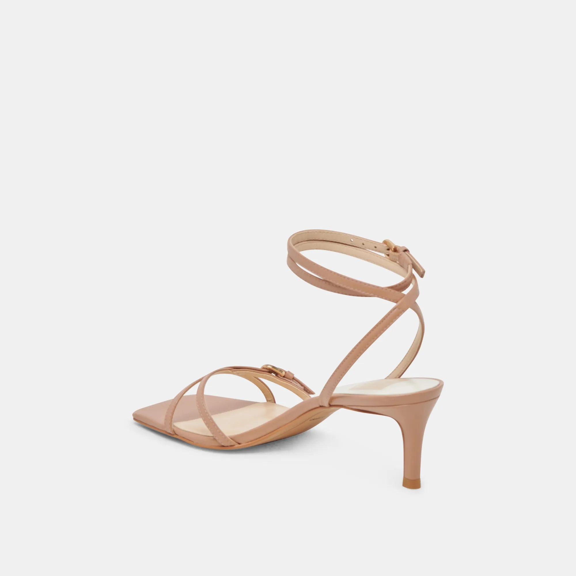 Durable Sole Chic Footwear BAMBY HEELS WHISKEY LEATHER
