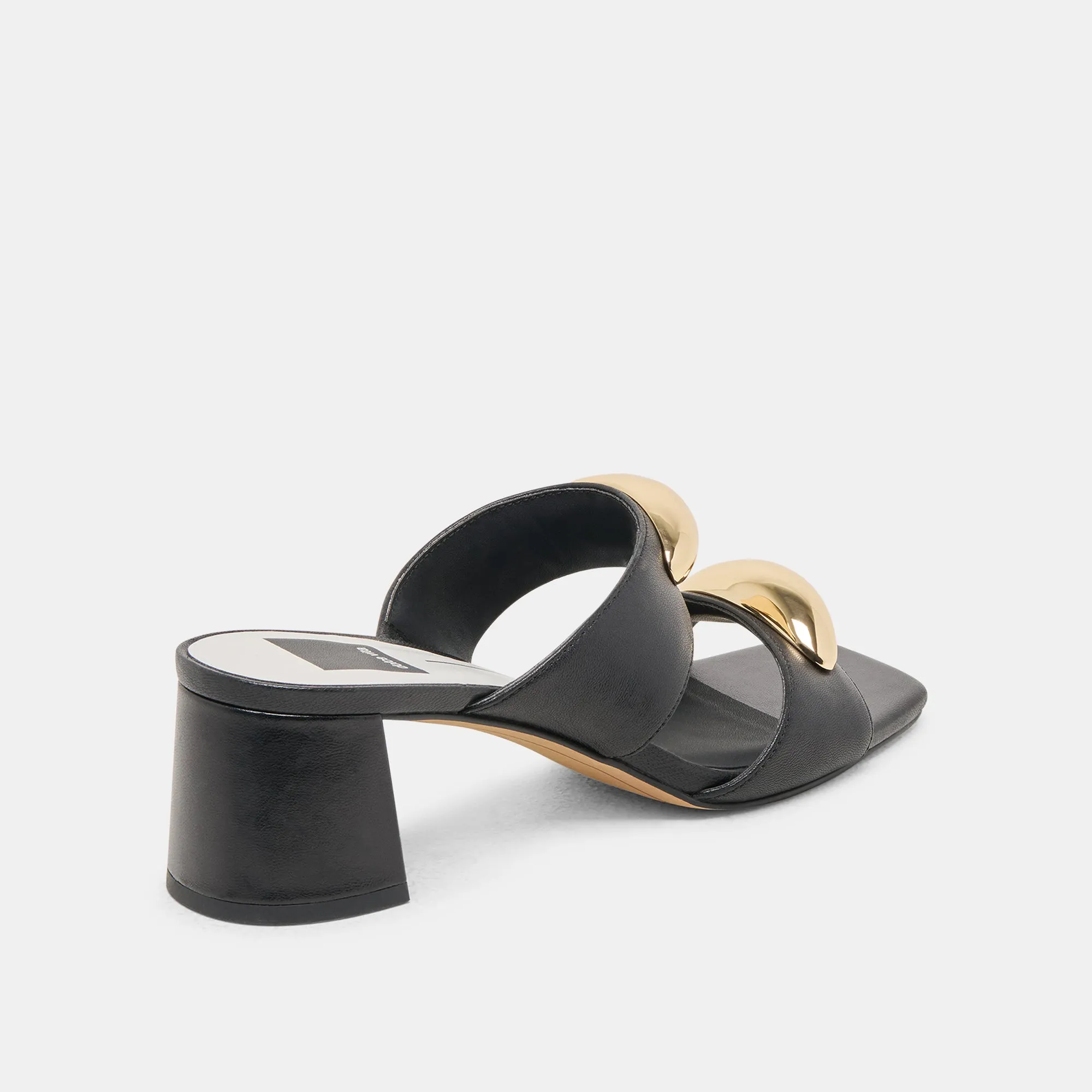 BARNET HEELS BLACK LEATHER Fashion Heels for Summer