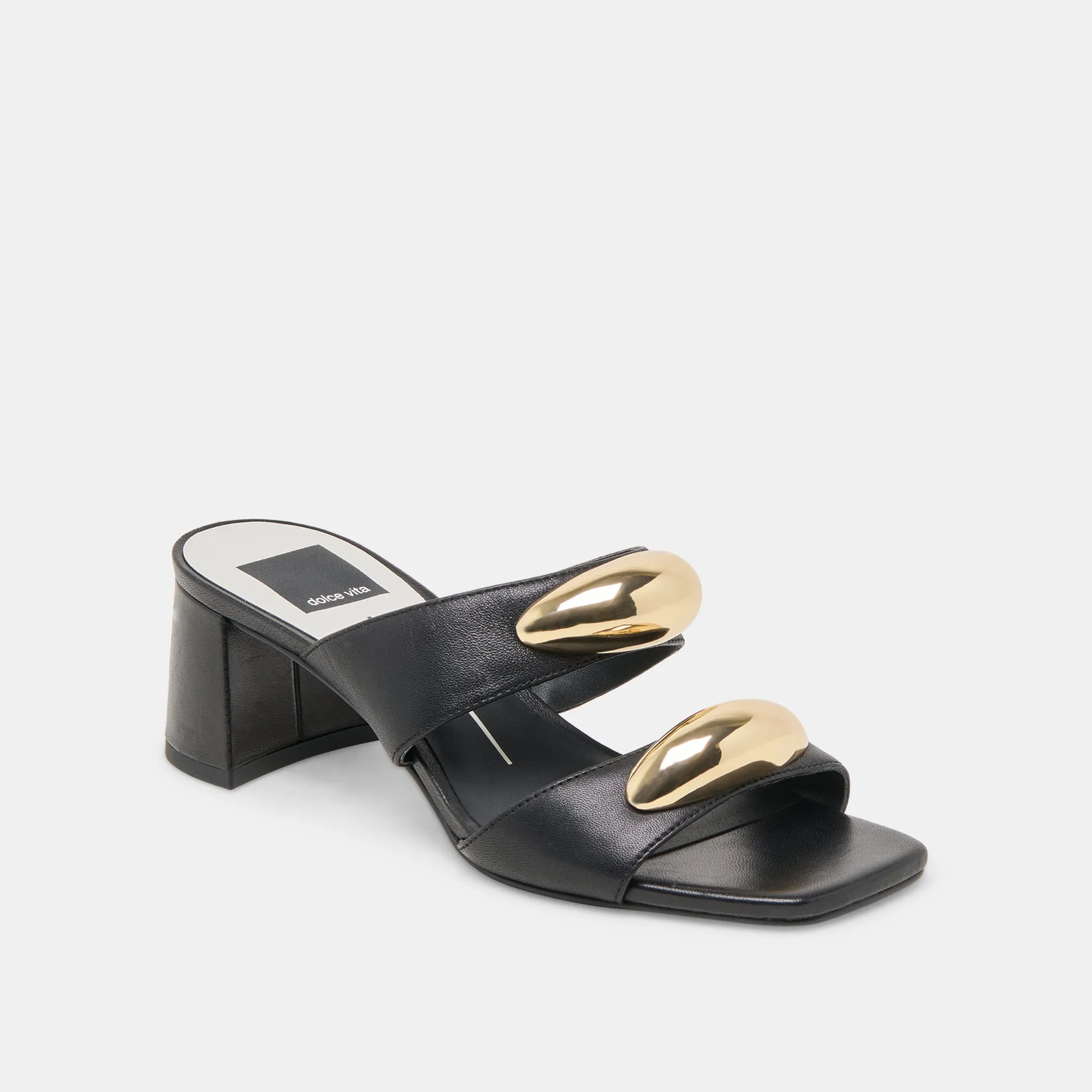 Chunky Wedge Heels BARNET HEELS BLACK LEATHER