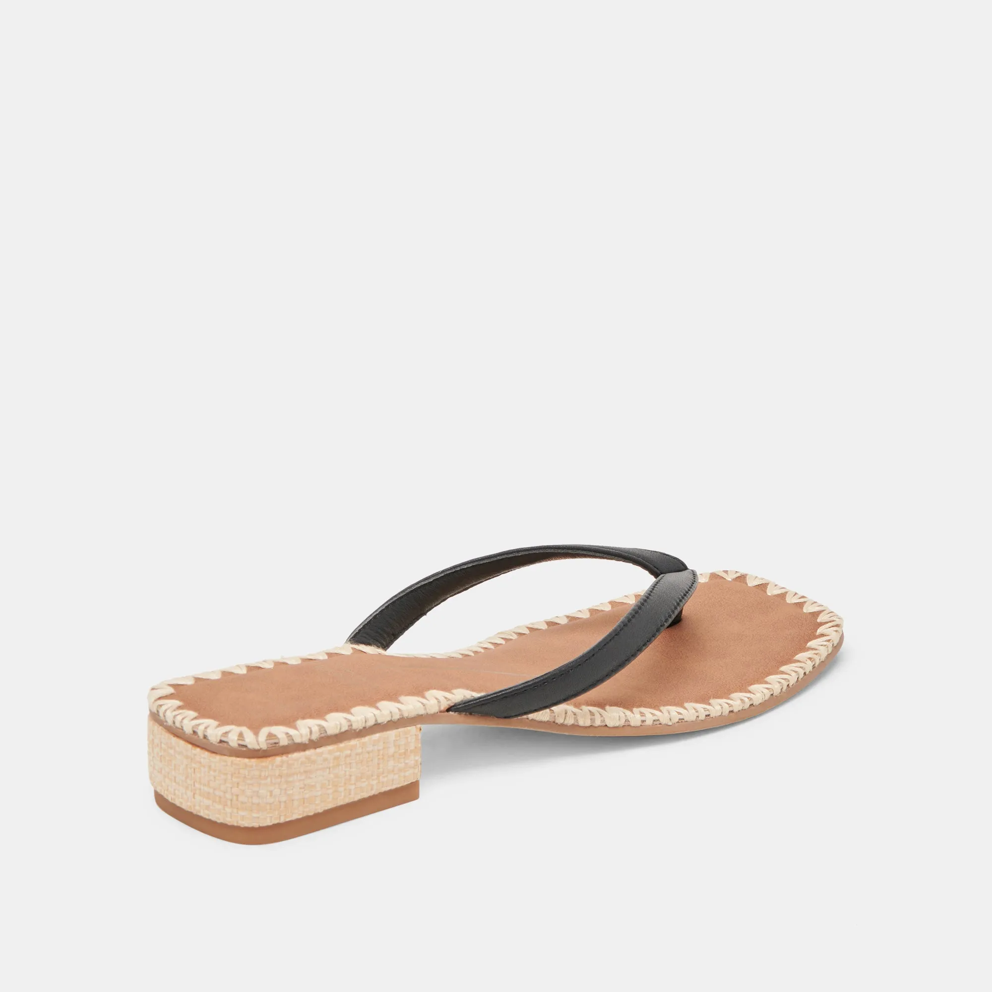 BARTY SANDALS BLACK LEATHER Bejeweled Heels
