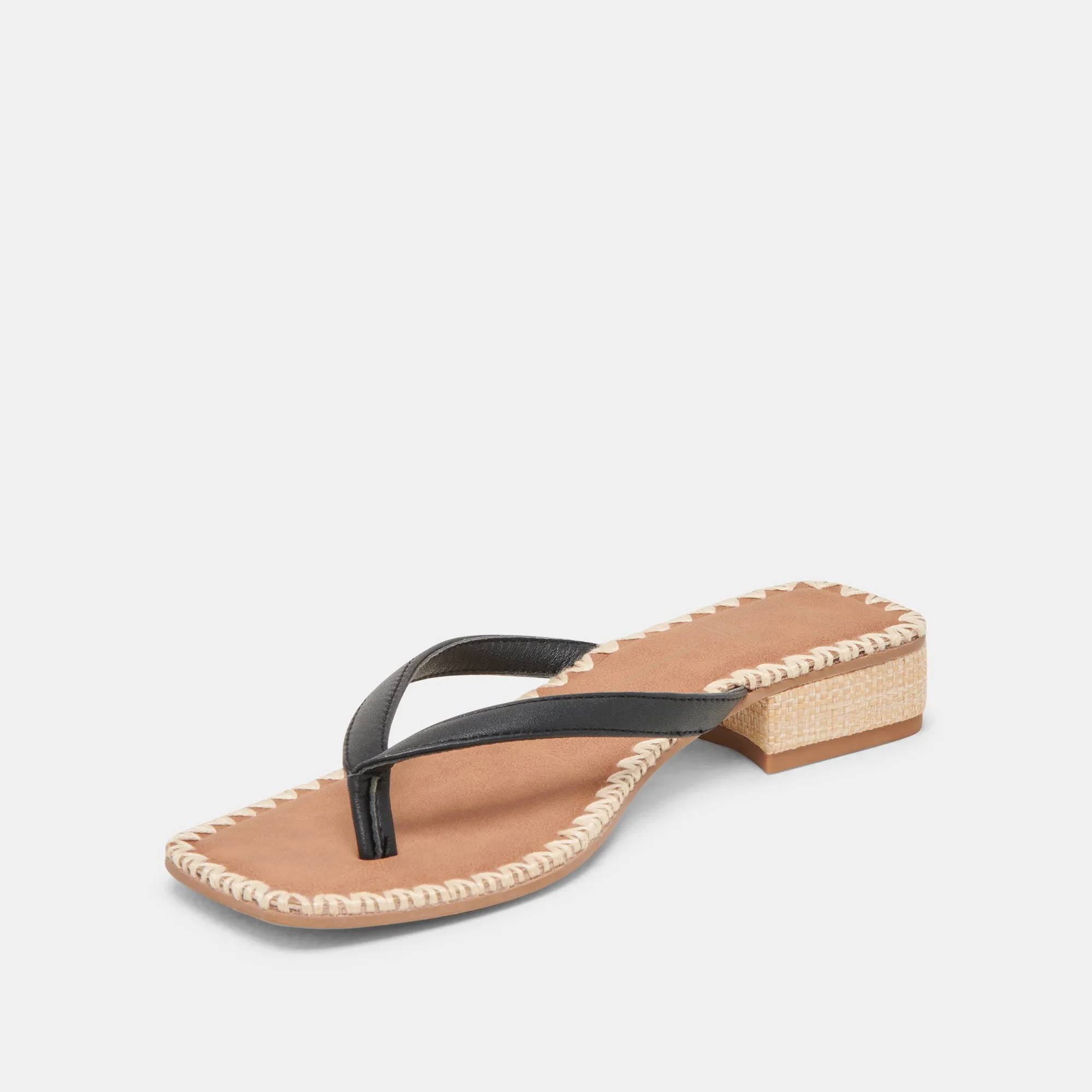 BARTY SANDALS BLACK LEATHER Elastic Goring