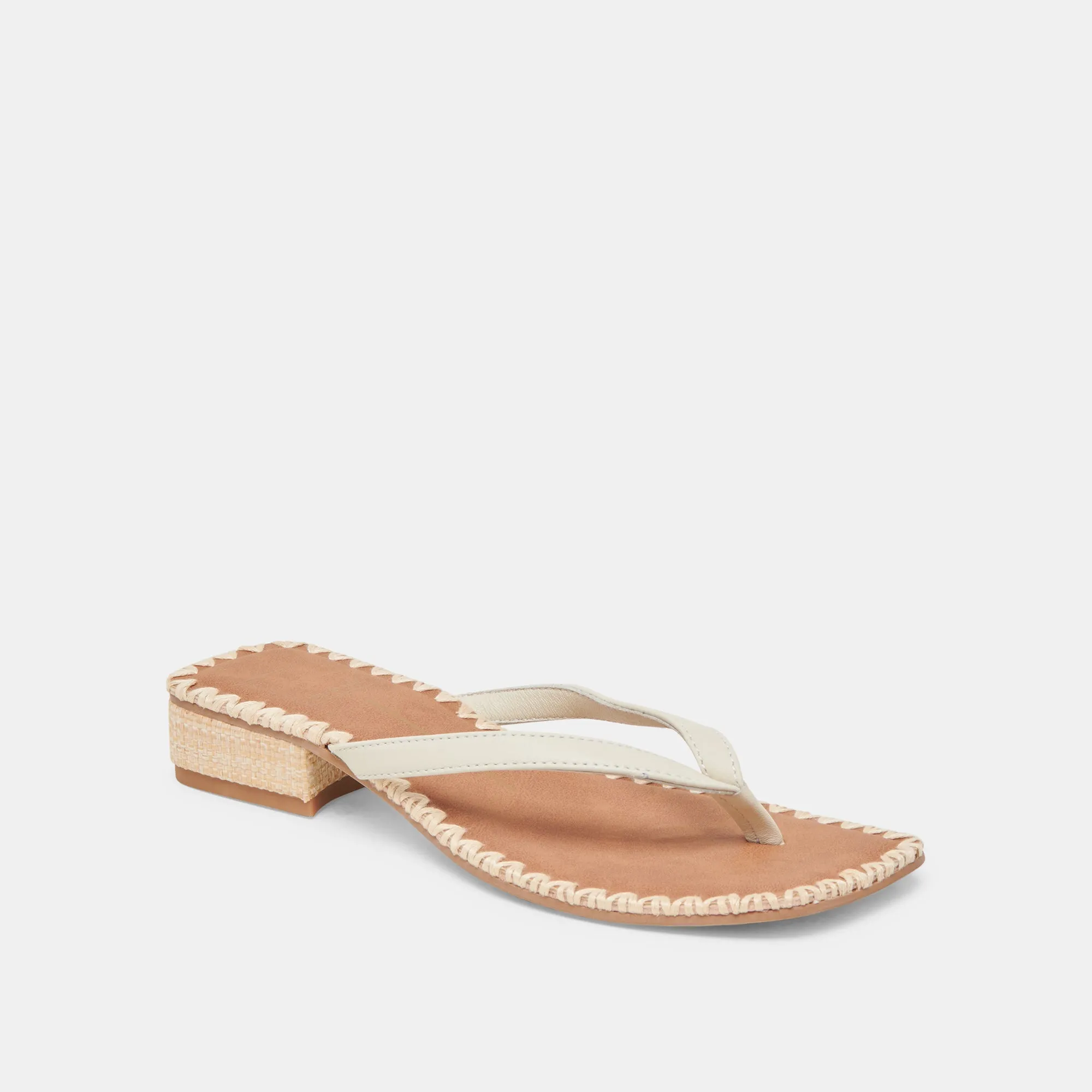 Ventilated BARTY SANDALS WHITE LEATHER