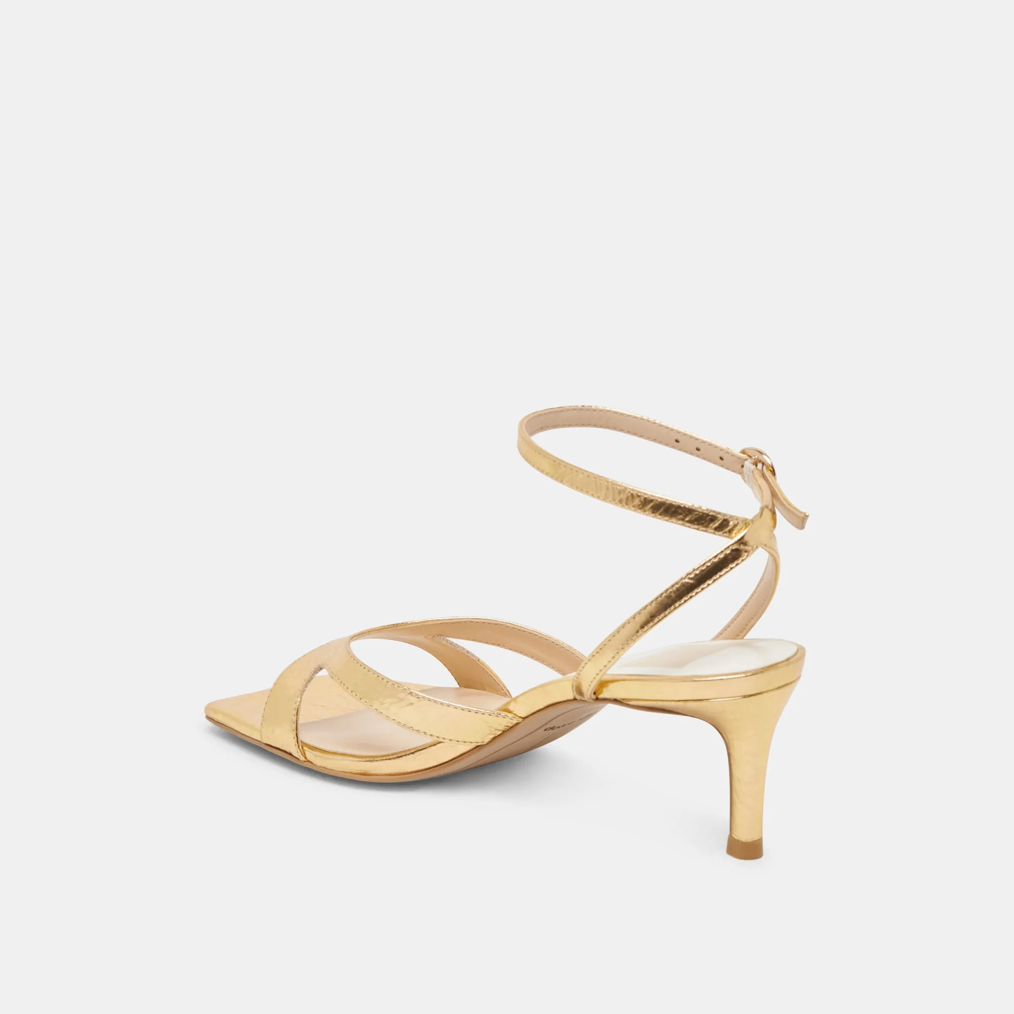 Summer Footwear BECKI HEELS GOLD DISTRESSED LEATHER