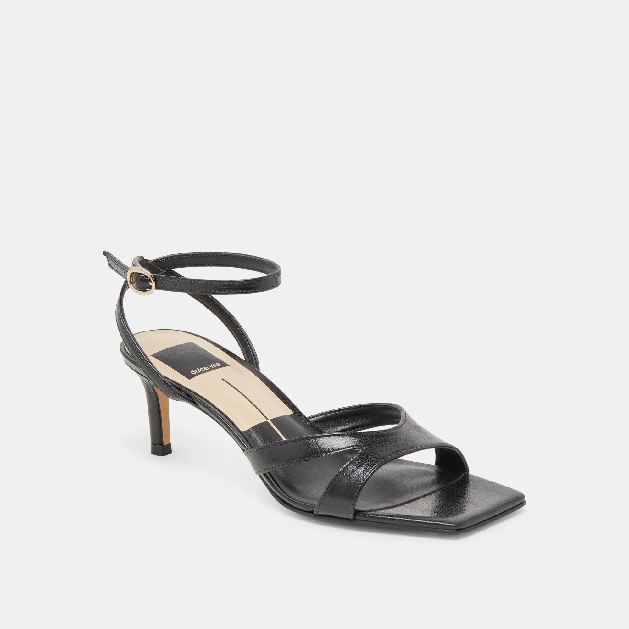 Luxury Leather Pumps Arch support BECKI HEELS MIDNIGHT CRINKLE PATENT