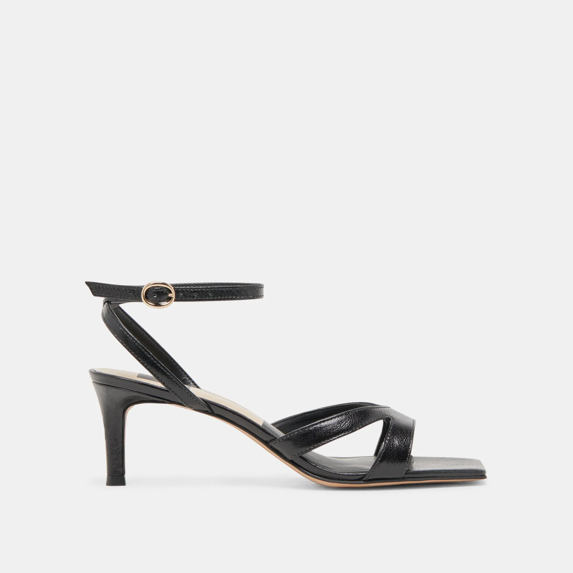 BECKI HEELS MIDNIGHT CRINKLE PATENT Clear Sandals for Weddings