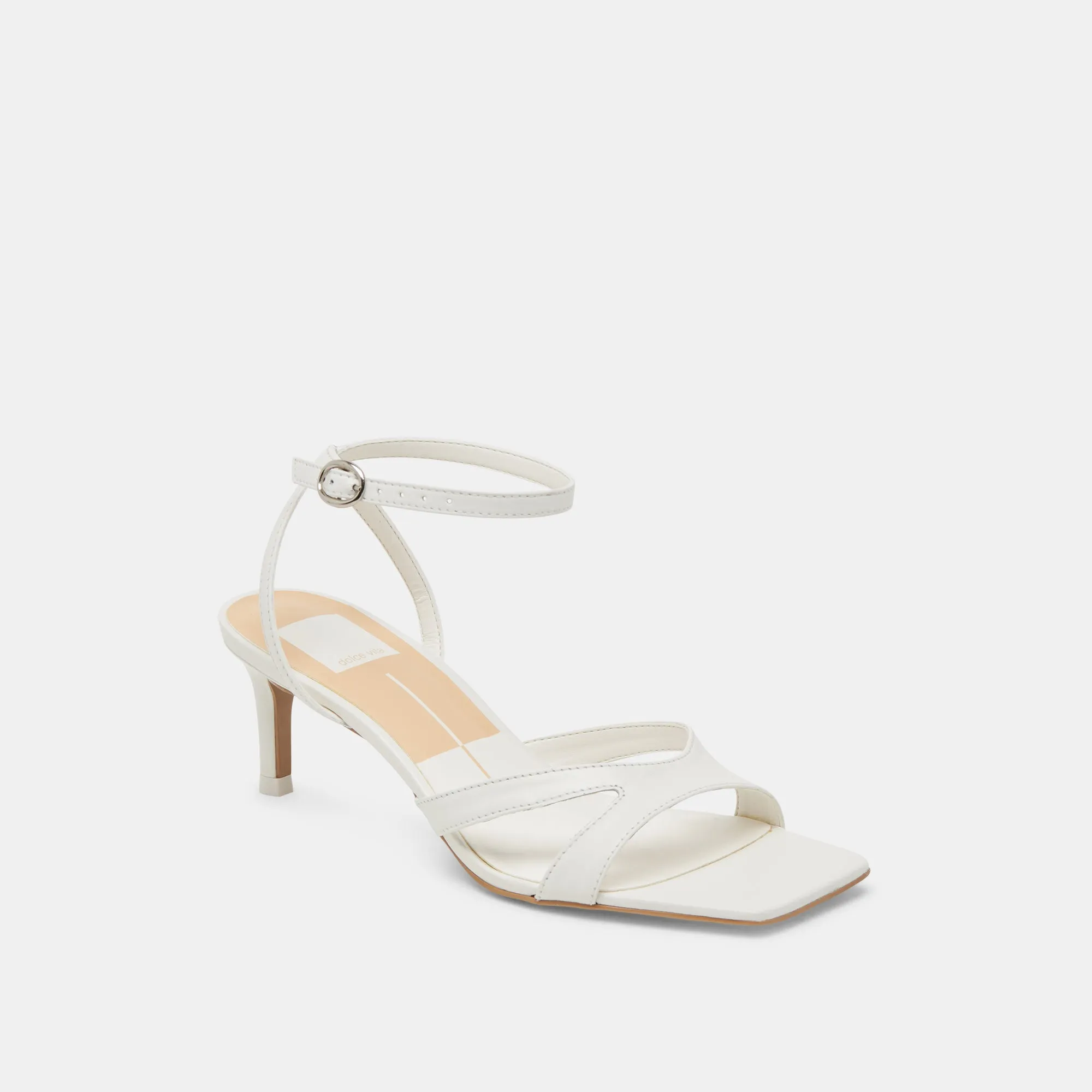 Synthetic Classic Wedding Heels BECKI WIDE HEELS TRUE WHITE LEATHER