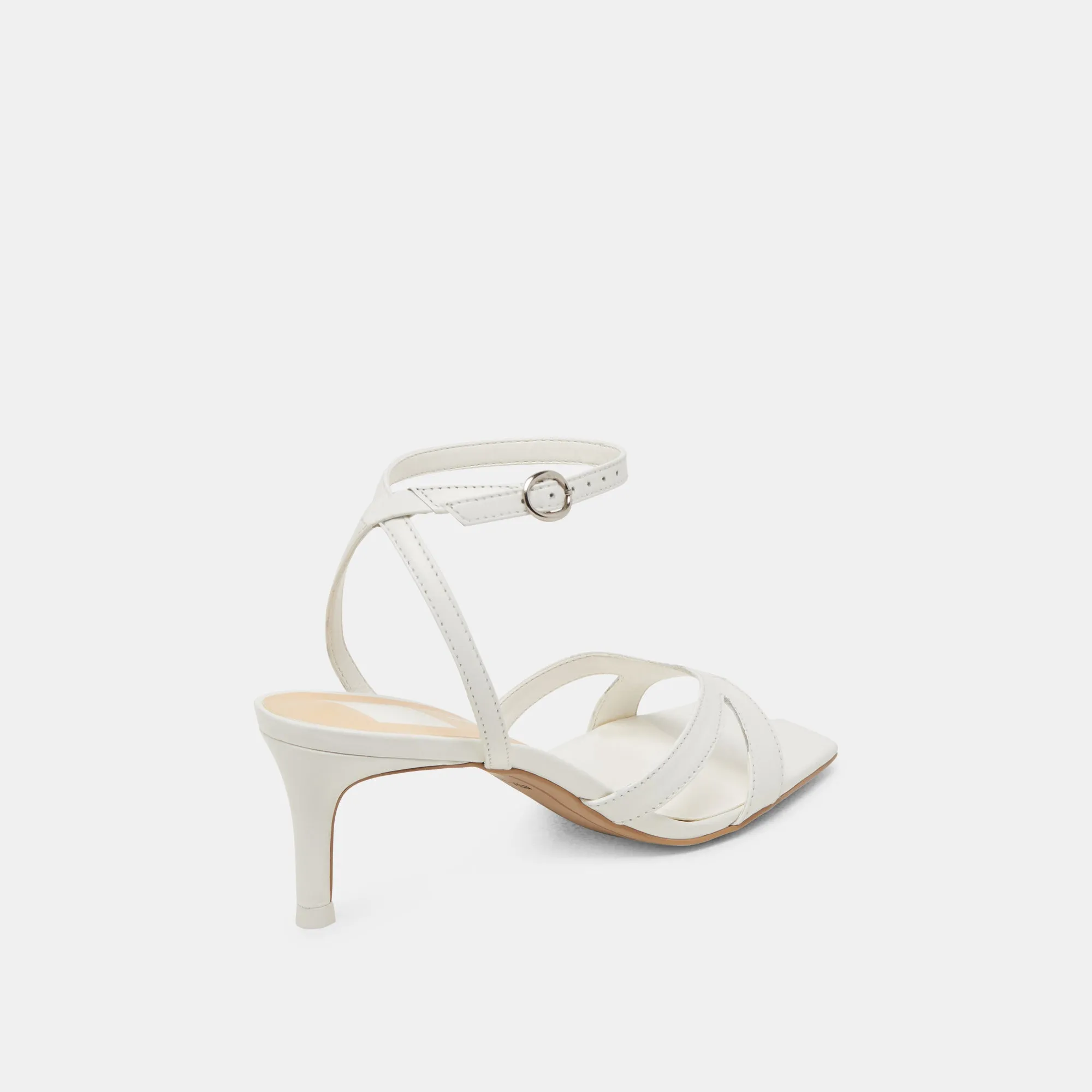 BECKI WIDE HEELS TRUE WHITE LEATHER Stretchable Fabric Comfortable Boots