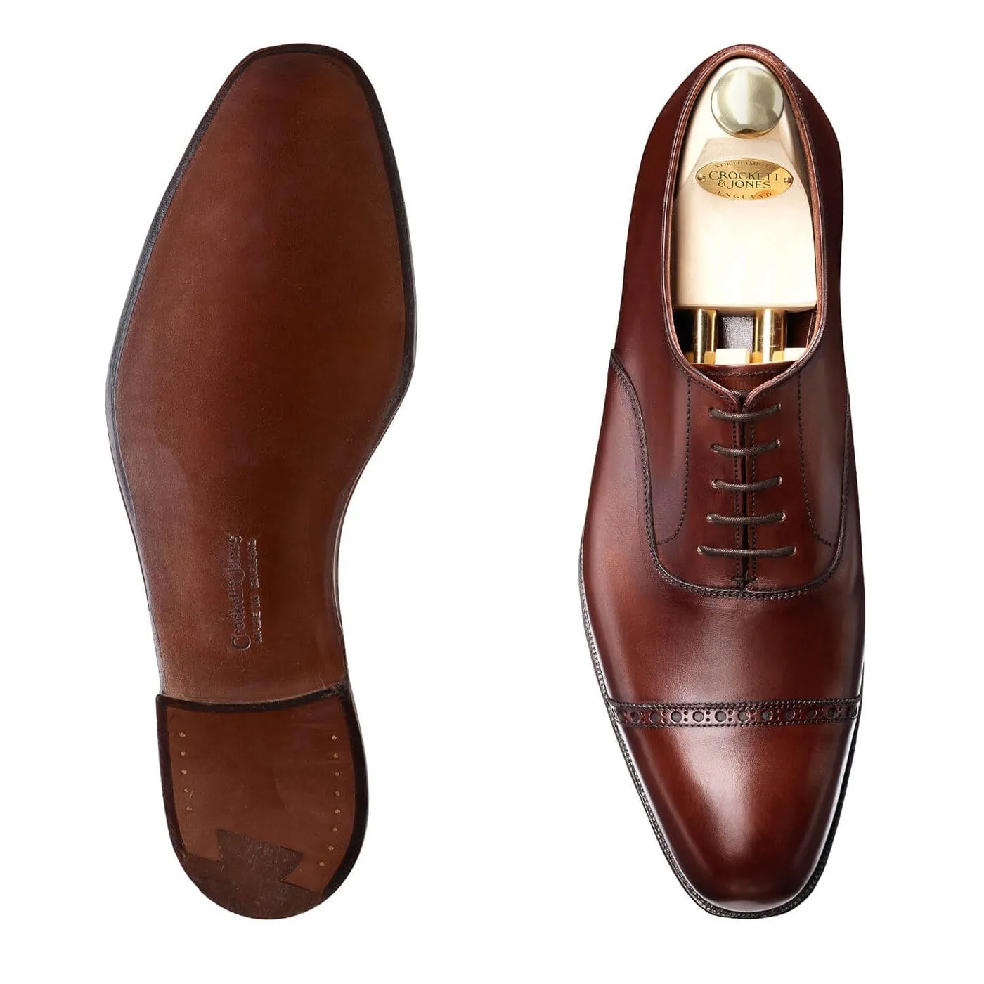 Belgrave Chestnut Antique Calf On The Move Pointed Toe Oxfords