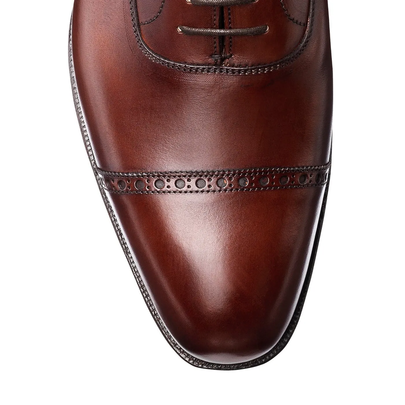 Belgrave Chestnut Antique Calf Smooth Leather Oxfords Sharp Shoes
