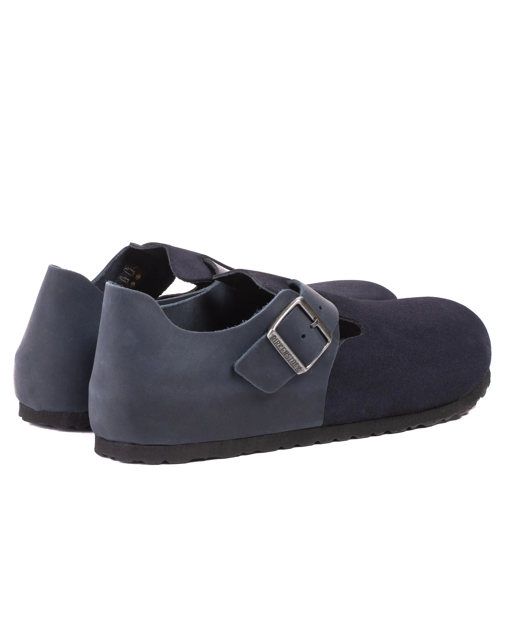 Good elasticity Comfort Memory Foam Birkenstock London Oiled Leather Suede Night Blue