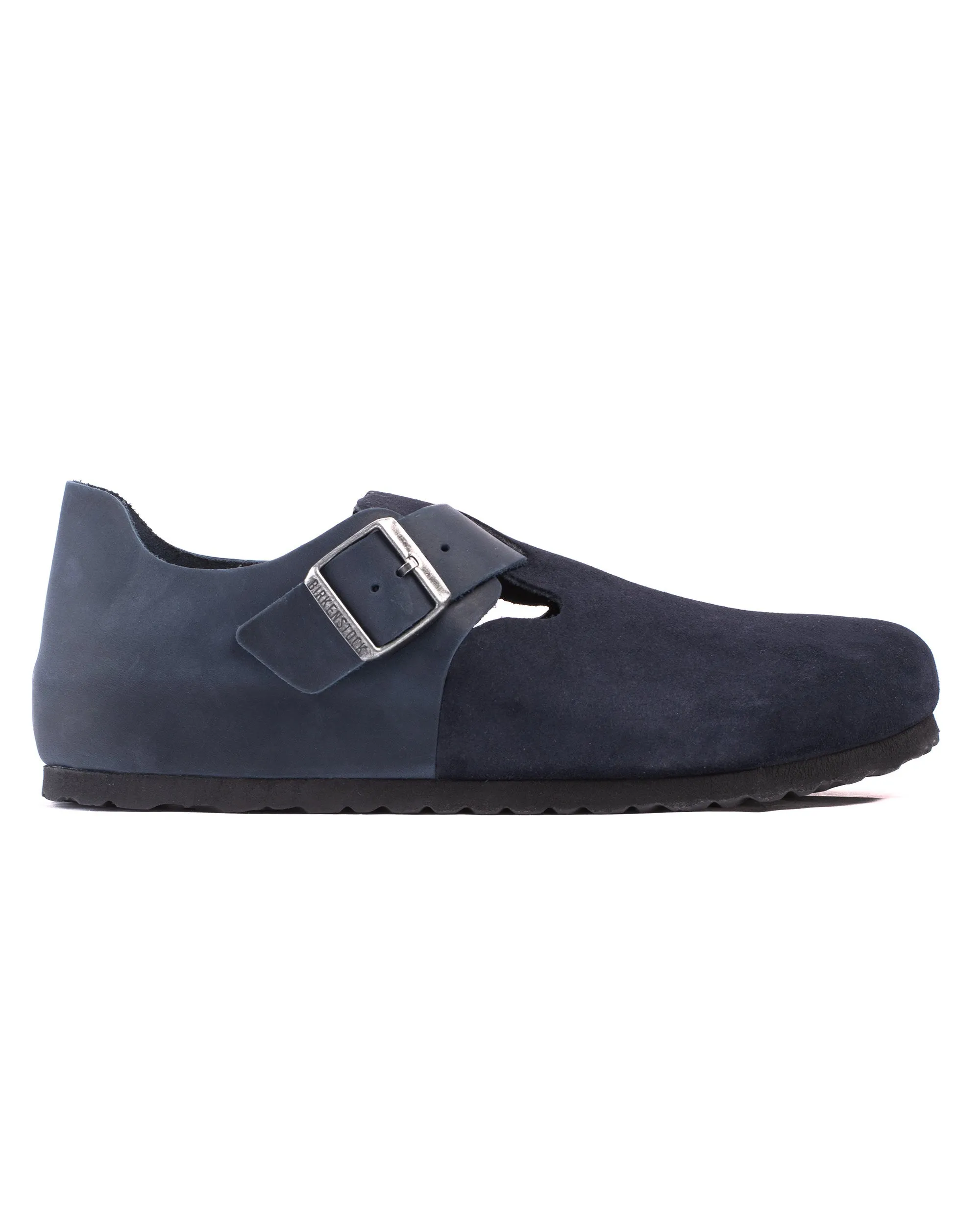 clean design Birkenstock London Oiled Leather Suede Night Blue