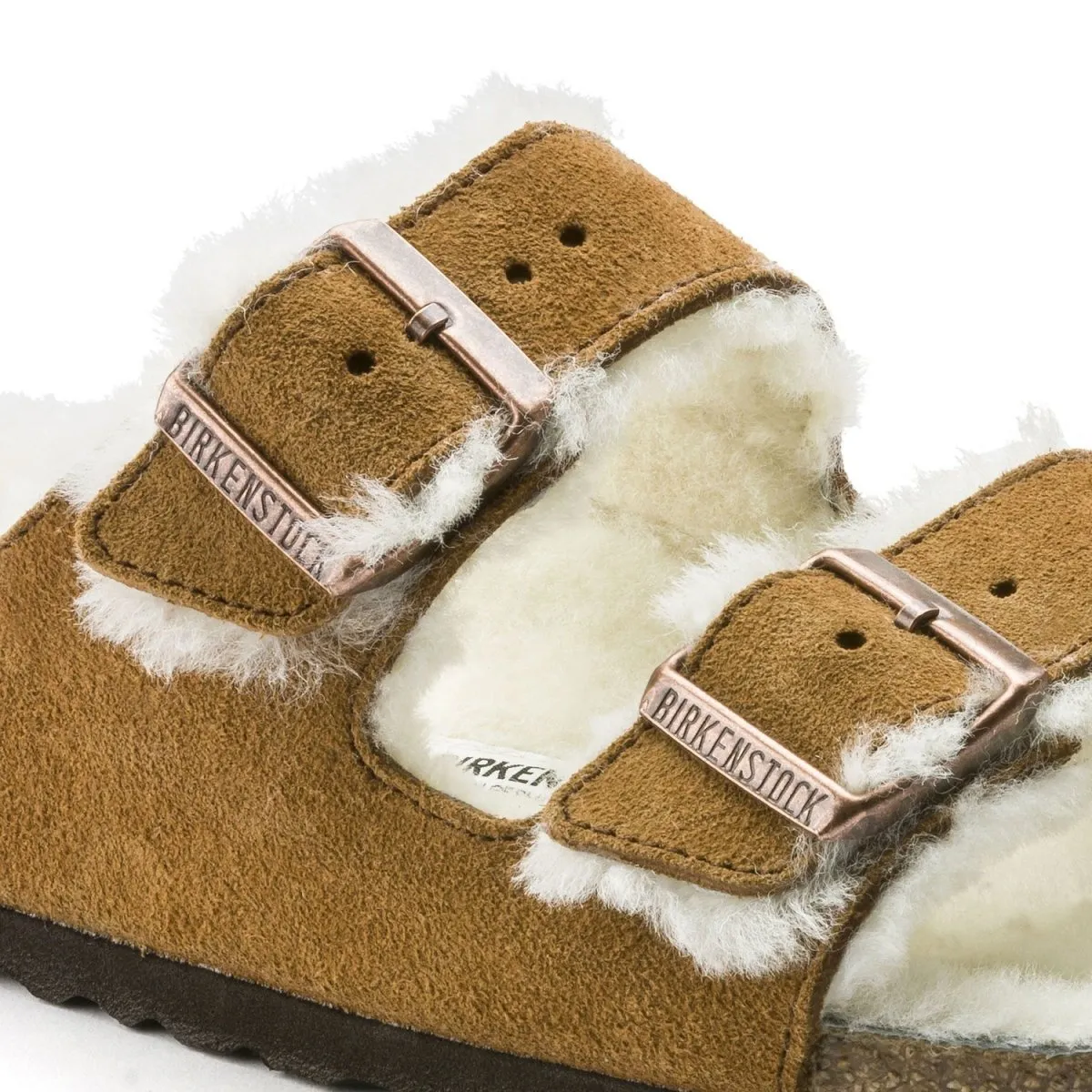 Comfortable Outdoor Shoes Birkenstock Men's Arizona Shearling Mink Suede