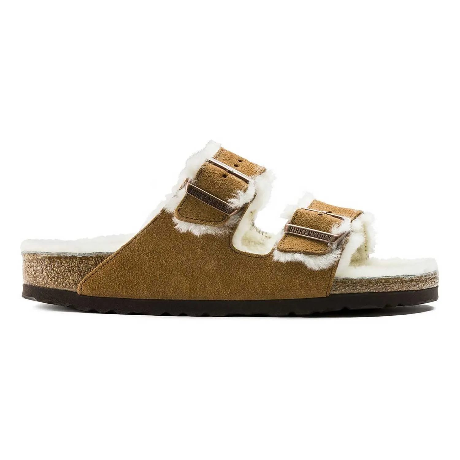 Birkenstock Men's Arizona Shearling Mink Suede Wood Jog Race Walk
