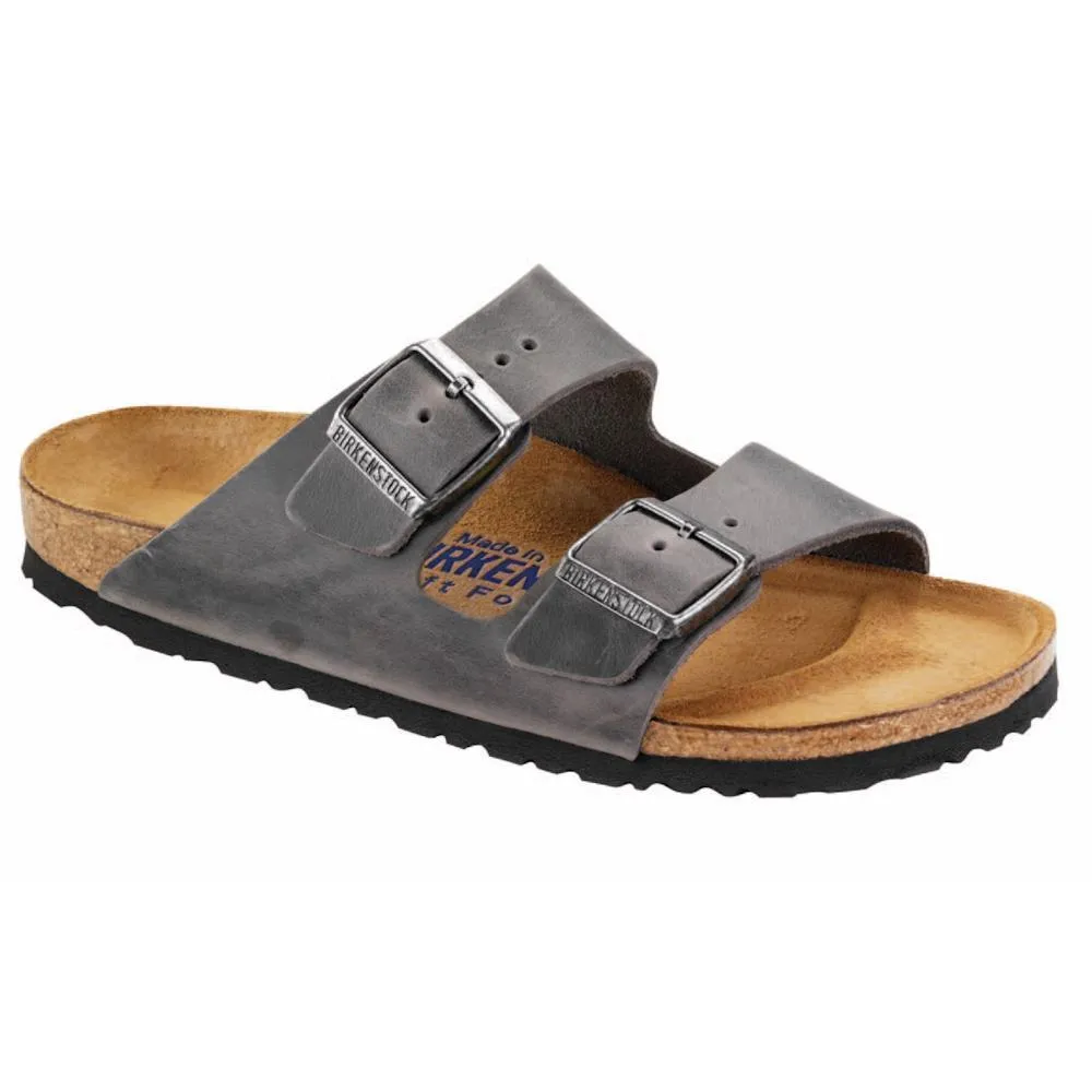 Birkenstock Men's Arizona Soft Footbed Iron Oiled Leather Hike Light Comfortable Hiking Shoes