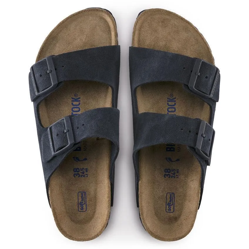 Comfy Vacation Sandals Birkenstock Men's Arizona Soft Footbed Navy Night Suede