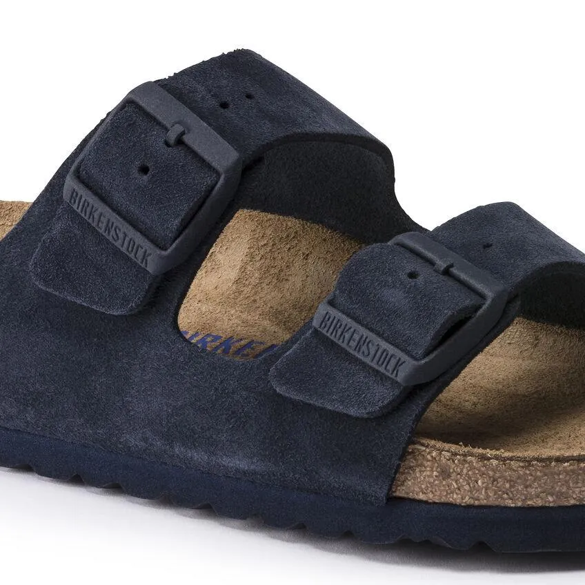 Birkenstock Men's Arizona Soft Footbed Navy Night Suede Stretchable Material Urban Utility