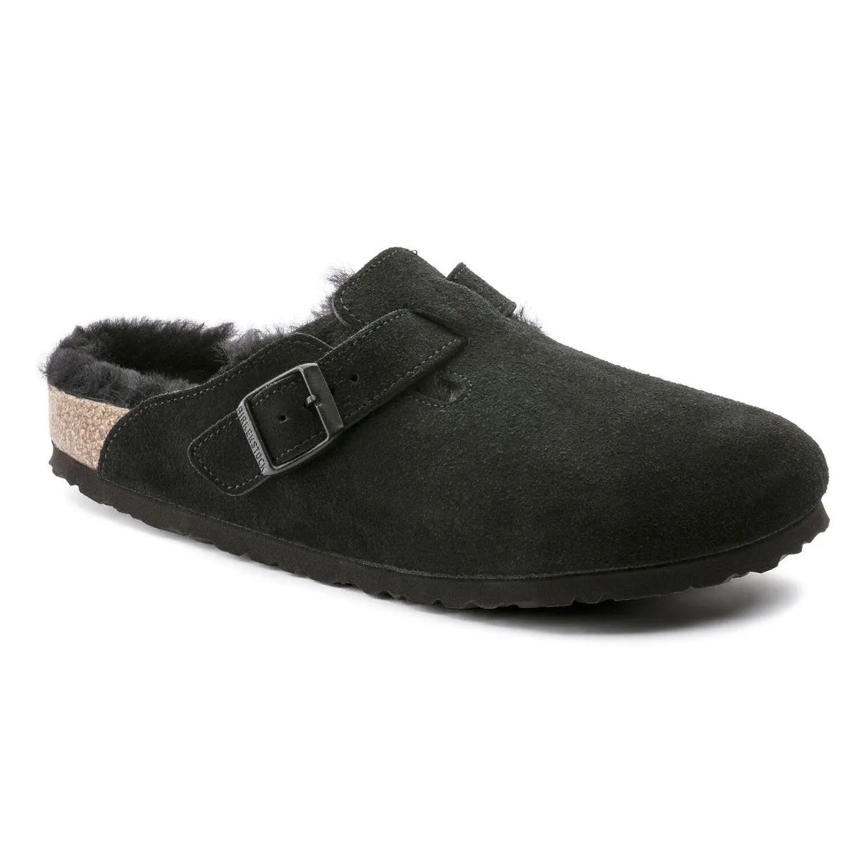 Work From Home Birkenstock Men's Boston Shearling Black Suede