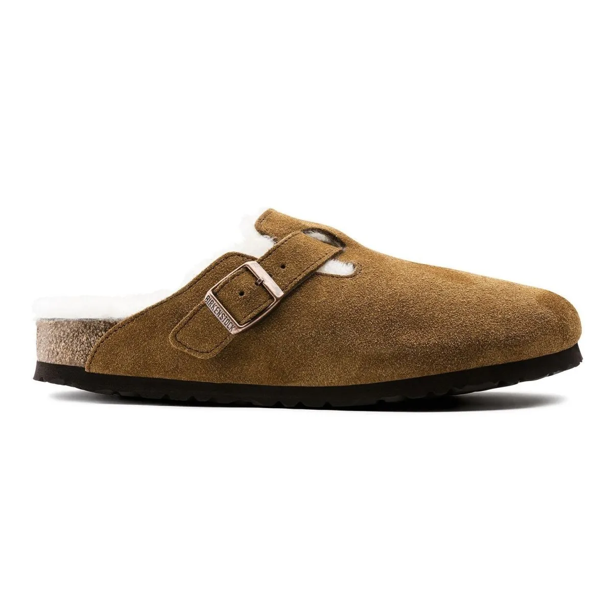 Light material Birkenstock Men's Boston Shearling Mink Suede