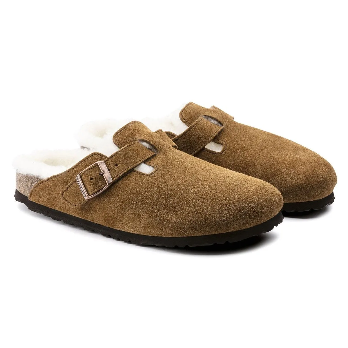 Birkenstock Men's Boston Shearling Mink Suede Timeless Fit Smart Edge