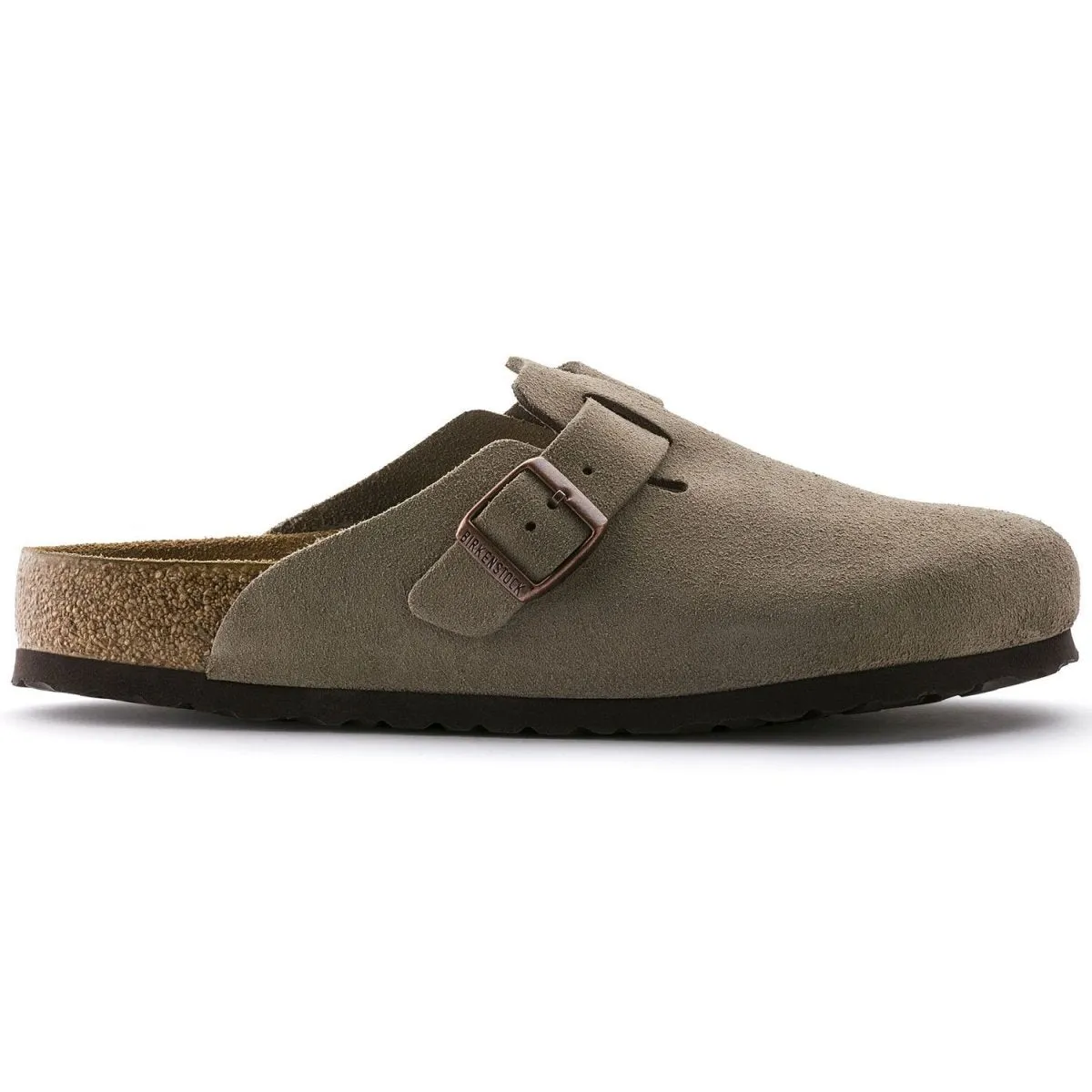 Birkenstock Men's Boston Soft Footbed Taupe Suede Breathable Outsole Foot Ease